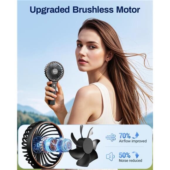 Handheld Mini Fan Portable Rechargeable Foldable Travel Fan USB Personal Cooling - Picture 3 of 7